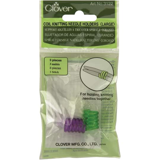 Clover Large Coil Knitting Needle Holders, 3ct.